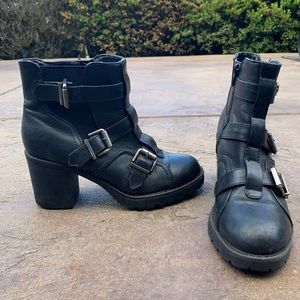 Black Buckled Booties
